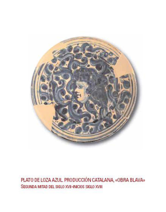 Plato de loza azul - Producción Catalana - OBRA BLAVA - Segunda mitad s. XVII-inicios s. XVIII