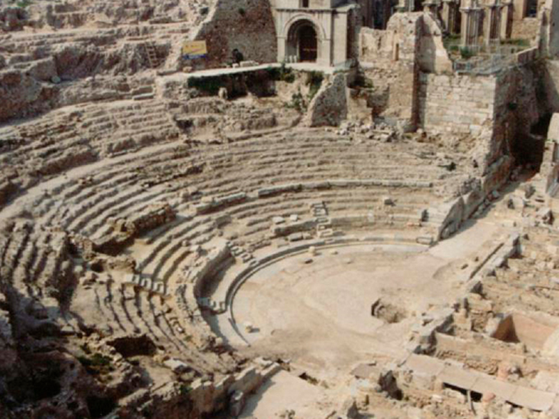 The Roman Theater in Cartagena in 2000
